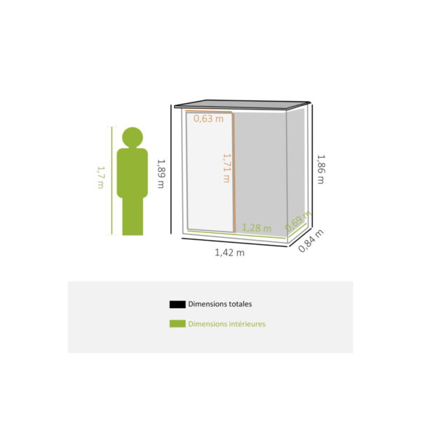 Abri de Jardin 1,2 m² – Porte Verrouillable – Image 4