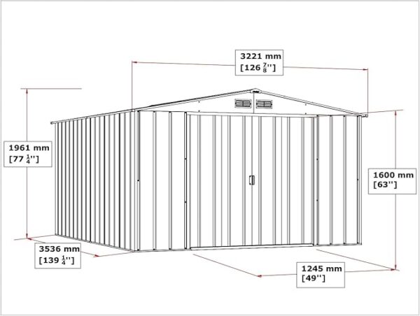 Abri de jardin métallique 11.03 m² – Image 4
