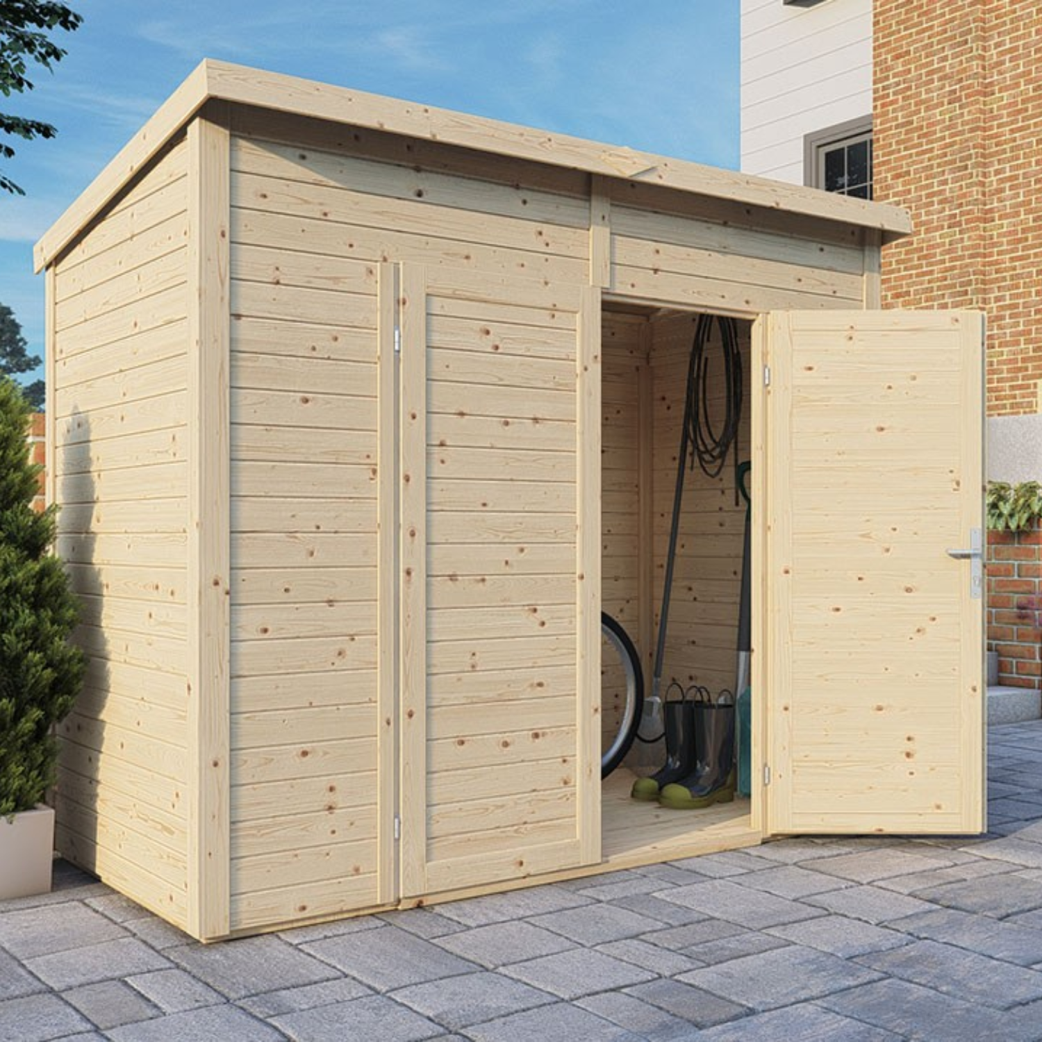 Abri de jardin bois 244 x 121 cm