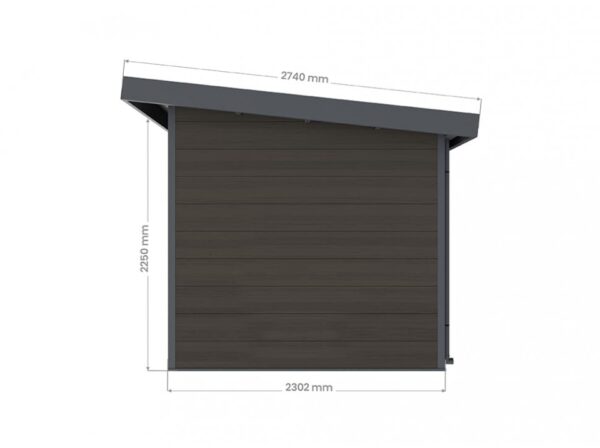 Abri de jardin moderne - 7m2 gris - 28 mm – Image 5