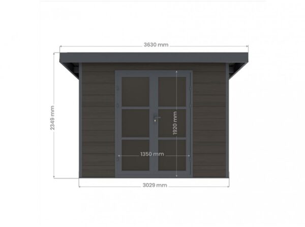 Abri de jardin moderne - 7m2 gris - 28 mm – Image 4