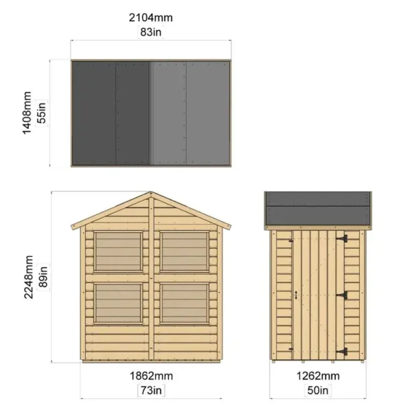 Abri de jardin en bois - Fenêtres - 2.34 m² – Image 6